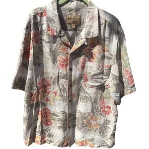 Havana Jacks Cafe Mens XL Hawaiian Aloha Floral Short Sleeve Button Down Shirt